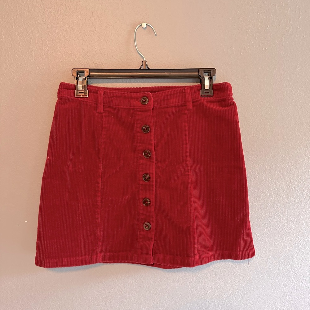 Forever 21 Corduroy Wine Red Mini Skirt-Large